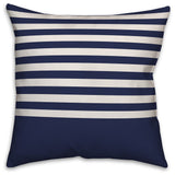 Navy and White Colorblock Stripe 18x18 Throw Pillow