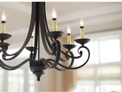 Barcelona 6-Light Chandelier, Natural Iron