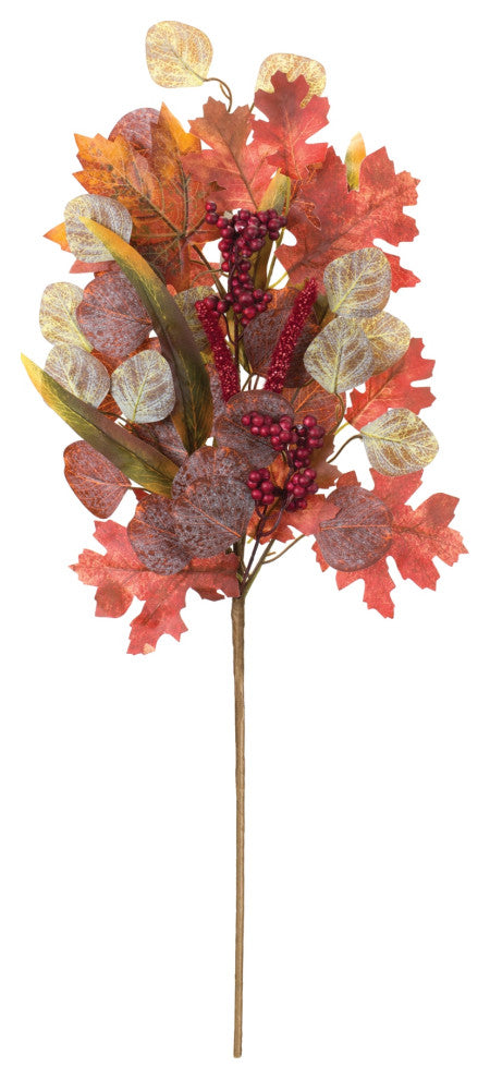 Mixed Fall Foliage Leaf Stem, Set of 2