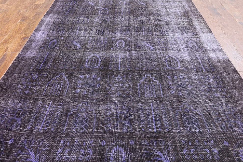 7'x9' Purple Overdyed Oriental Rug, W2633