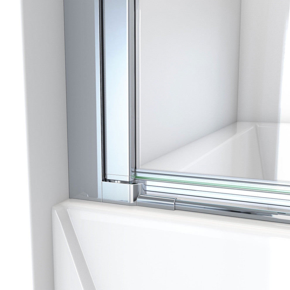 DreamLine Aqua-Q Swing 33 1/2 in. W x 72 in. H Frameless Shower Door, Chrome
