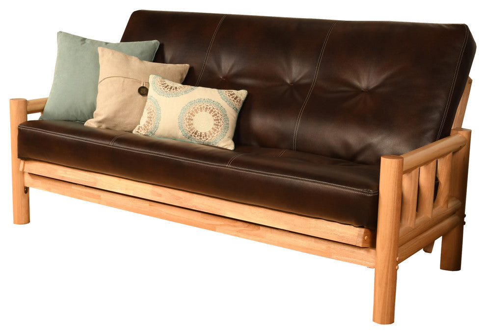 Gunner Frame Futon With Natural Finish, Oregon Trail Java