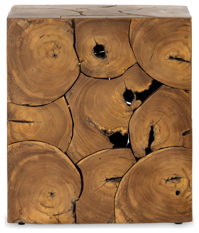 Tomlin Outdoor End Table-Teak Root