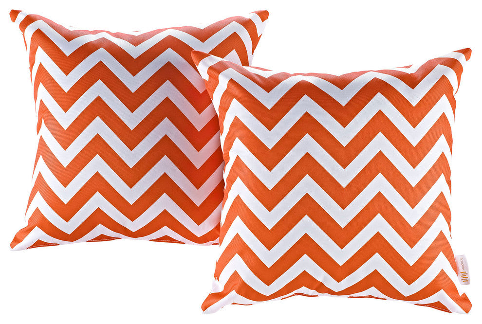Modway Outdoor Throw Pillows, Set of 2, Chevron