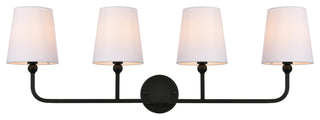 4 Light Black And Clear Bath Sconce