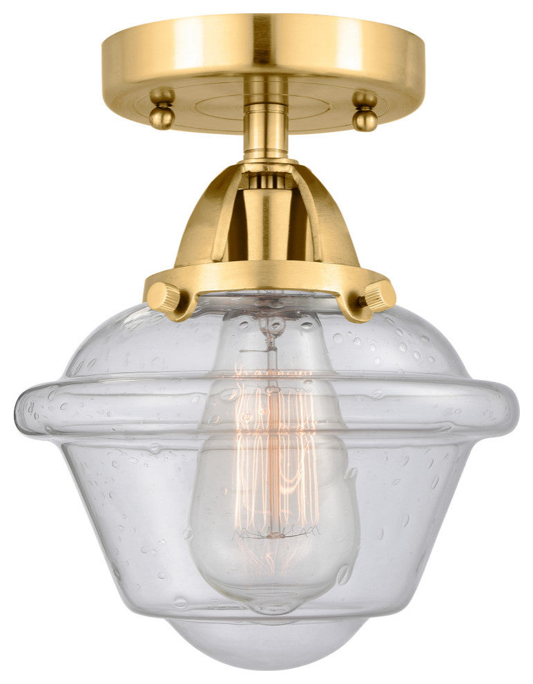 Innovations 288-1C-SG-G534 Oxford 1 Light 7.5" Semi-Flush Mount, Satin Gold