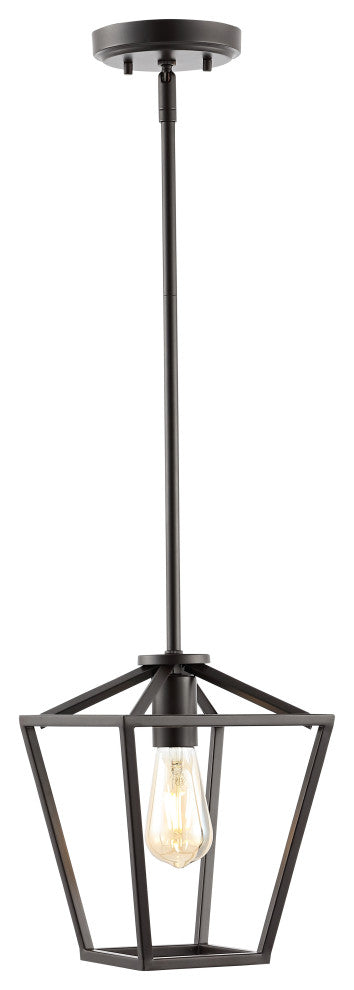 Grace Industrial Farmhouse Iron LED Pendant, Oil Rubbed Bronze, 1-Light