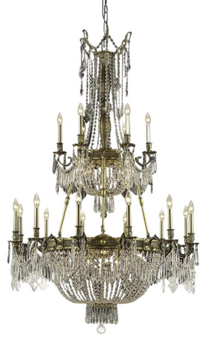 Elegant Esperanza Foyer Hall Light, Antique Bronze Finish With Royal Cut Crystal