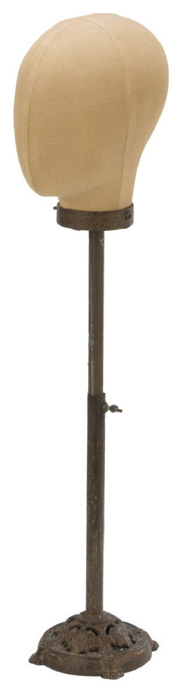 Antiqued Fiberglass Tabletop Head Form