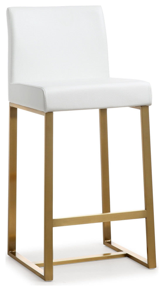 Denmark White Gold Steel Counter Stool (Set of 2) - White