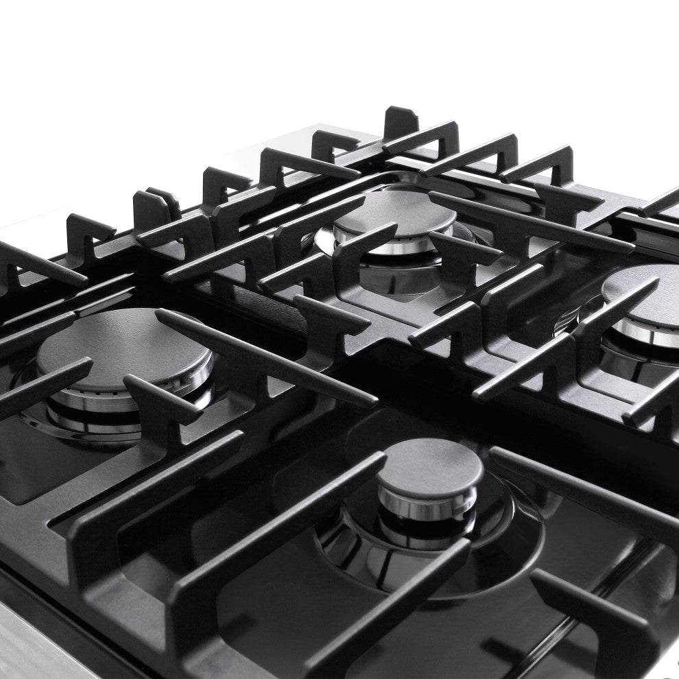 24" Slide-In Freestanding Gas Range With 4 Sealed Burners, Cast Iron Grates