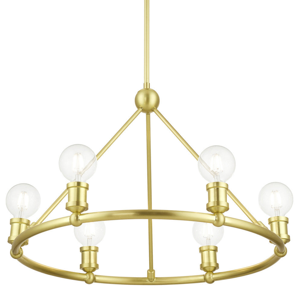 Lansdale 6 Light Satin Brass Chandelier