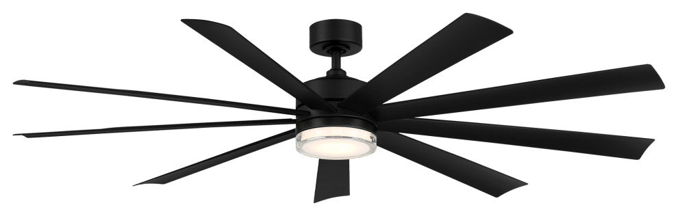 Wynd XL Indoor/Outdoor Smart Ceiling Fan, 72", Matte Black, 2700K Light Kit