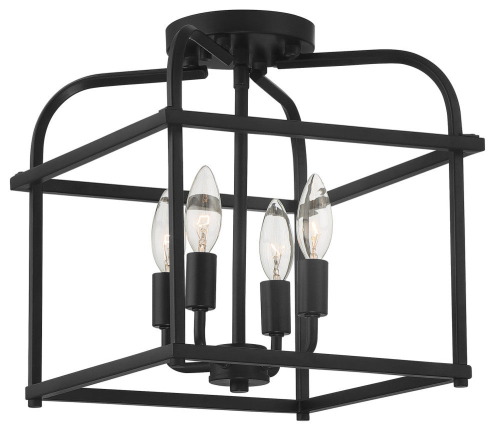 4-Light Ceiling Light, Matte Black