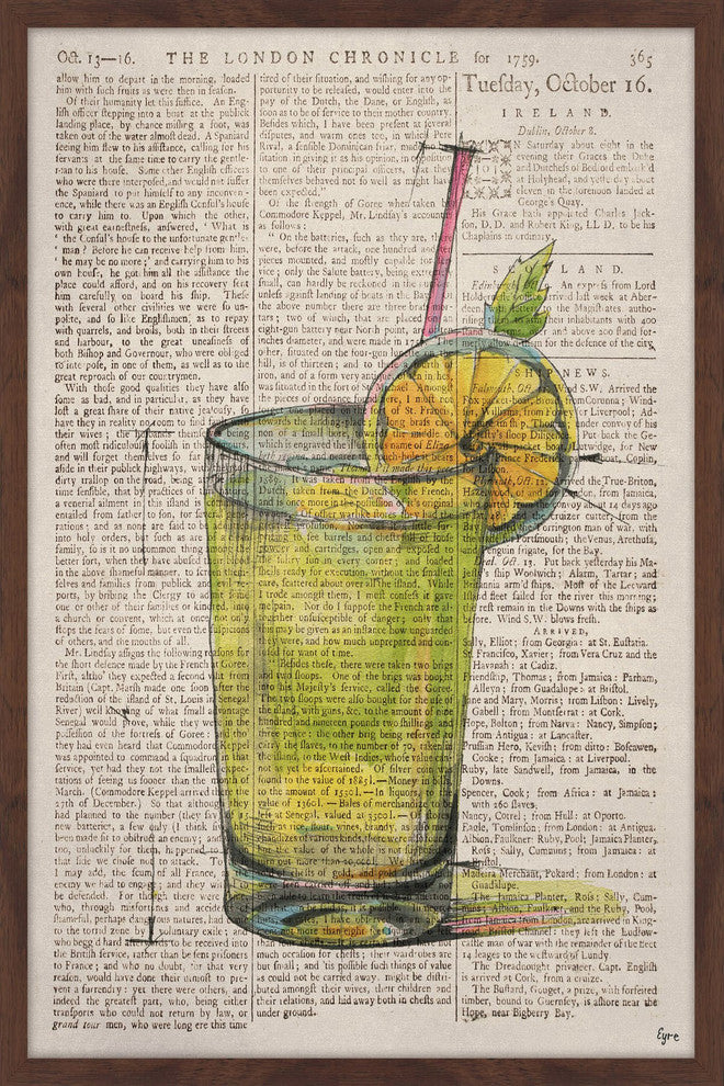 "Orange Cocktail" Framed Painting Print, 12"x18"
