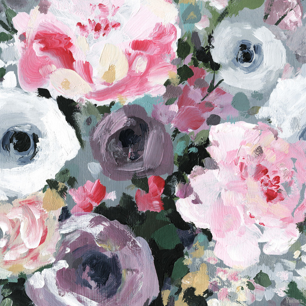 "Exquisite Flowers" Painting Print on Wrapped Canvas, 48"x48"