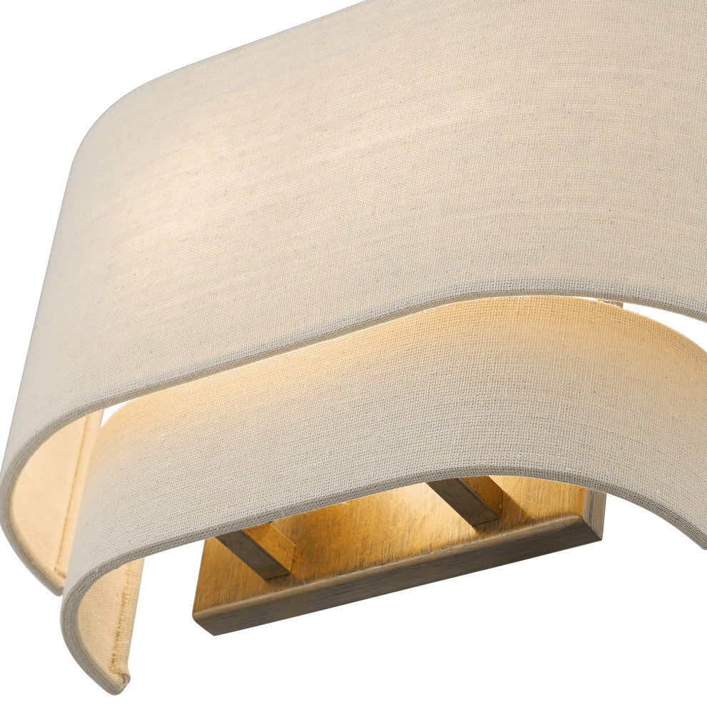 Bellingham 2-Light Antique Gold Leaf ADA Sconce