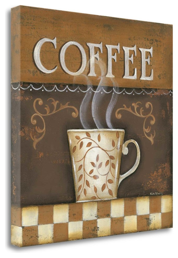 "Coffee" By Kim Lewis, Giclee Print on Gallery Wrap Canvas, Ready to Hang