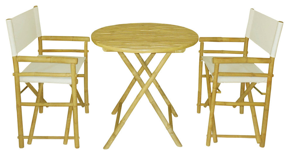 Director Round 3-Piece Table Set, White