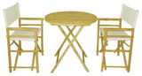 Director Round 3-Piece Table Set, White