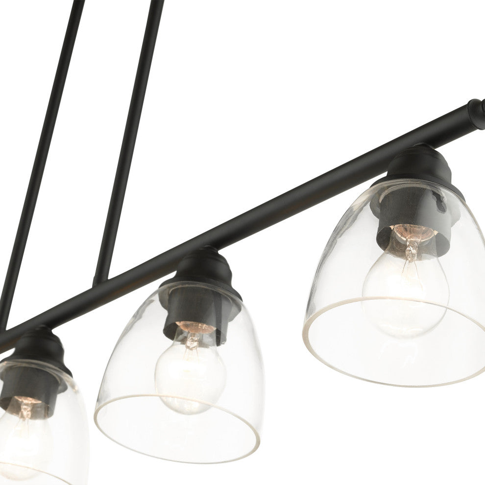Black Transitional, Colonial, Linear Chandelier