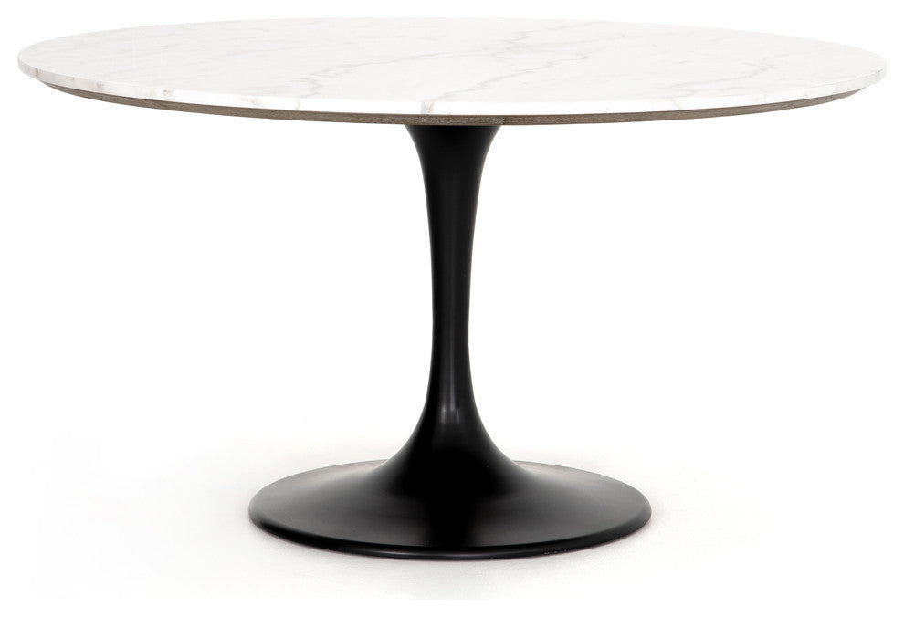 Powell Dining Table-55"-White Marble