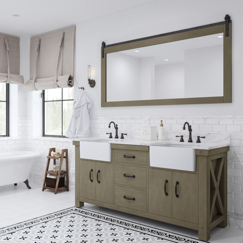 Paisley 72" Double Vanity, Grizzle Gery, Vanity Only