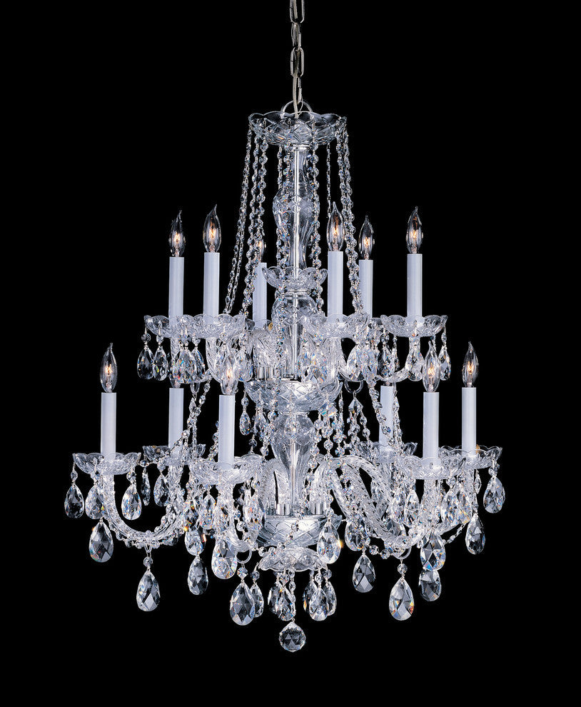 Crystorama 1137PBCLMWP 12 Light Chandelier Traditional Crystal Brass