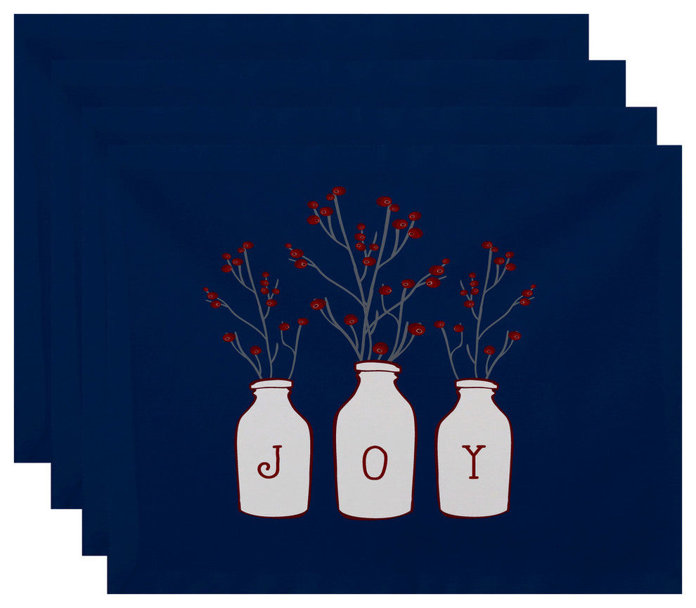 Decorative Holiday Placemat, Set of 4 Floral, Teal