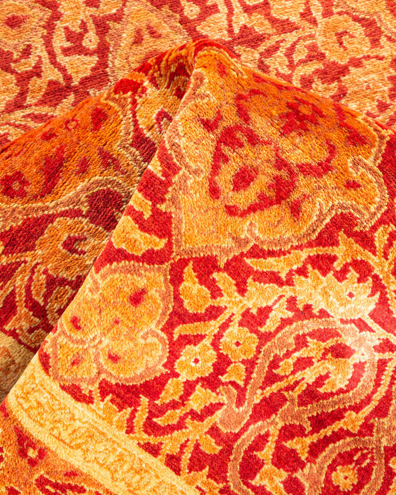 Mogul, One-of-a-Kind Hand-Knotted Area Rug Orange, 3'0"x9'1"