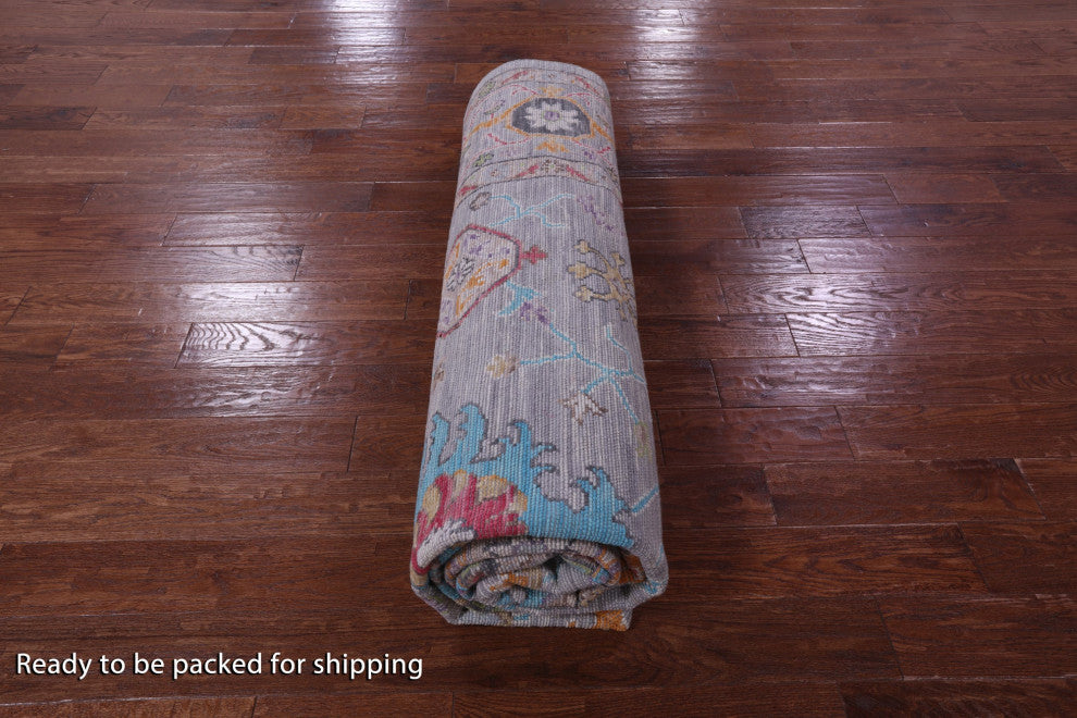 Hand Knotted Turkish Oushak Wool Rug 8' 11" X 11' 10" - Q15614