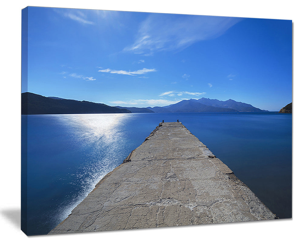 "Elba Island Pier and Capanne Mountain" Landscape Wall Art, 40"x30"