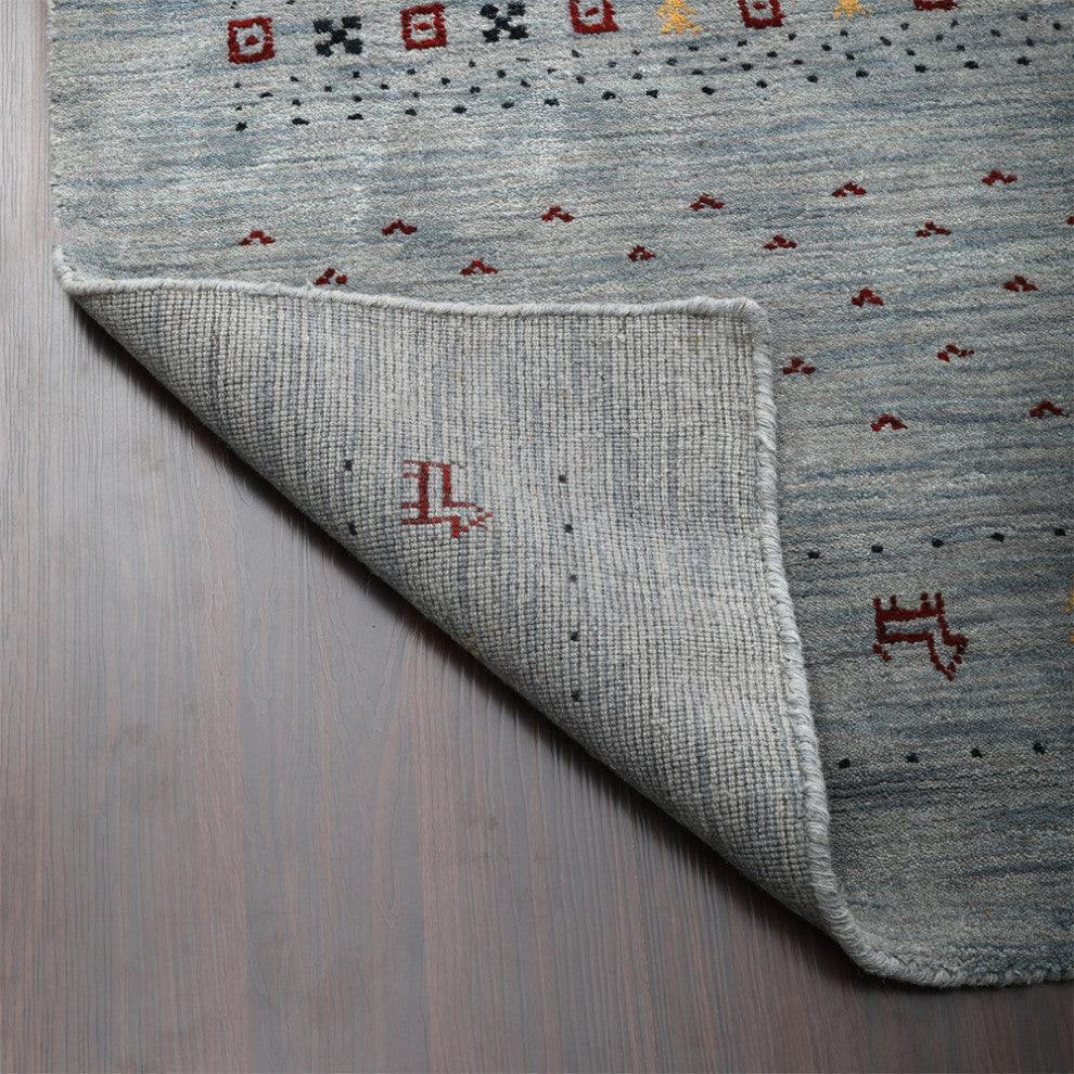 Hand Knotted Loom Wool Area Rug Contemporary, [Rectangle] 8'x10'