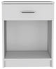 FM FURNITURE Pictor Bedroom Nightstand, with One Drawer, Lower Shelf - White
