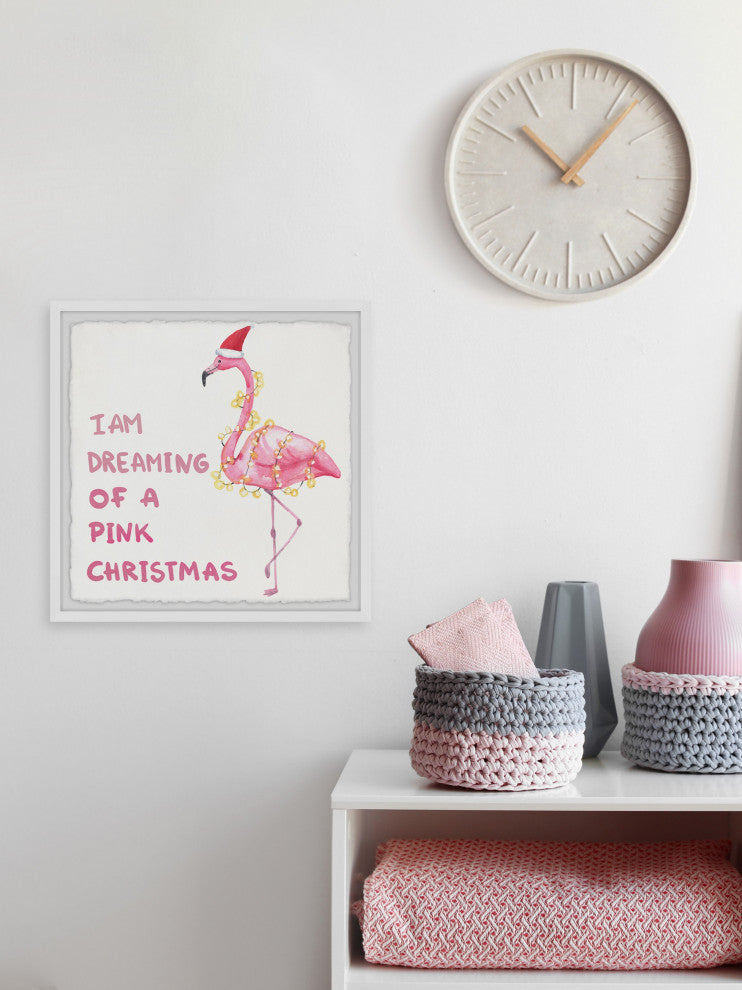 "Dreaming Pink Christmas" Framed Painting Print, 32x32