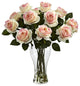Blooming Roses With Vase, Light Pink