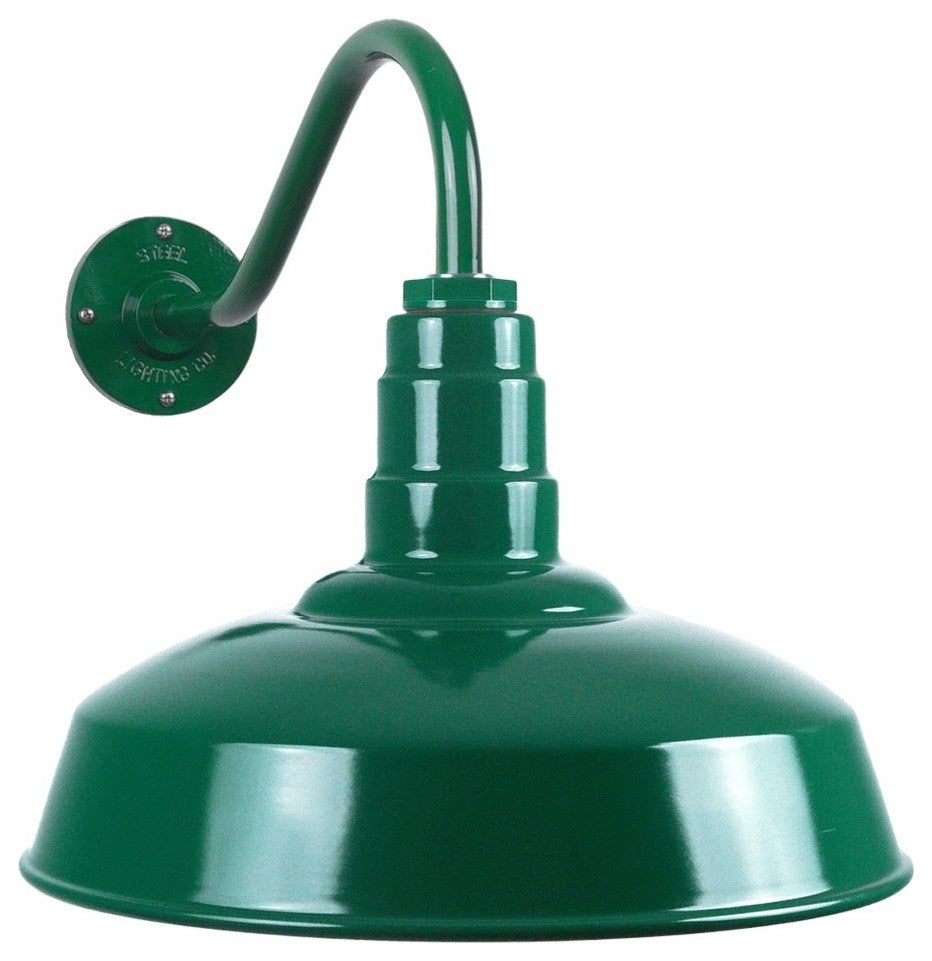 Short Neck Barn Lighting - The Gardena Farmhouse Style Steel Light, Green