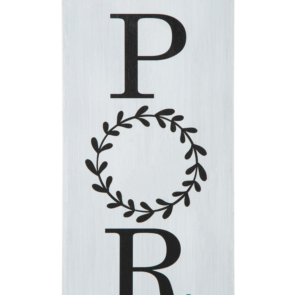 30"H Double Sided Solid White Boxed "Welcome Porch" Porch Sign