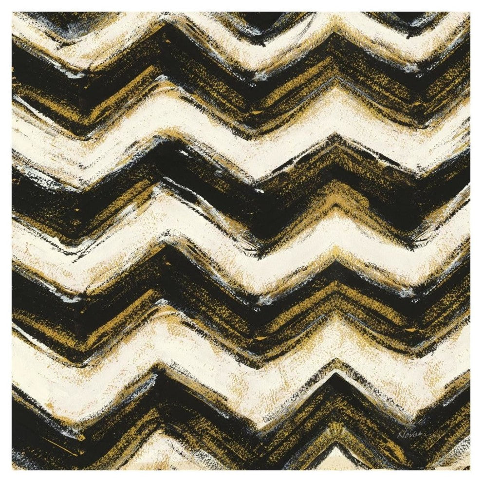 "Black and Gold Geometric IV Crop" Digital Paper Print by Shirley Novak, 26"x26"