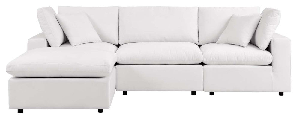 Commix 4-Piece Outdoor Patio Sectional Sofa White