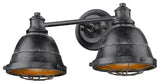 Golden Lighting 7312-BA2 Bartlett 2 Light 17\"W Bathroom Vanity - Black Patina