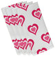 Valentine Print Napkin, Fuschia, Set of 4