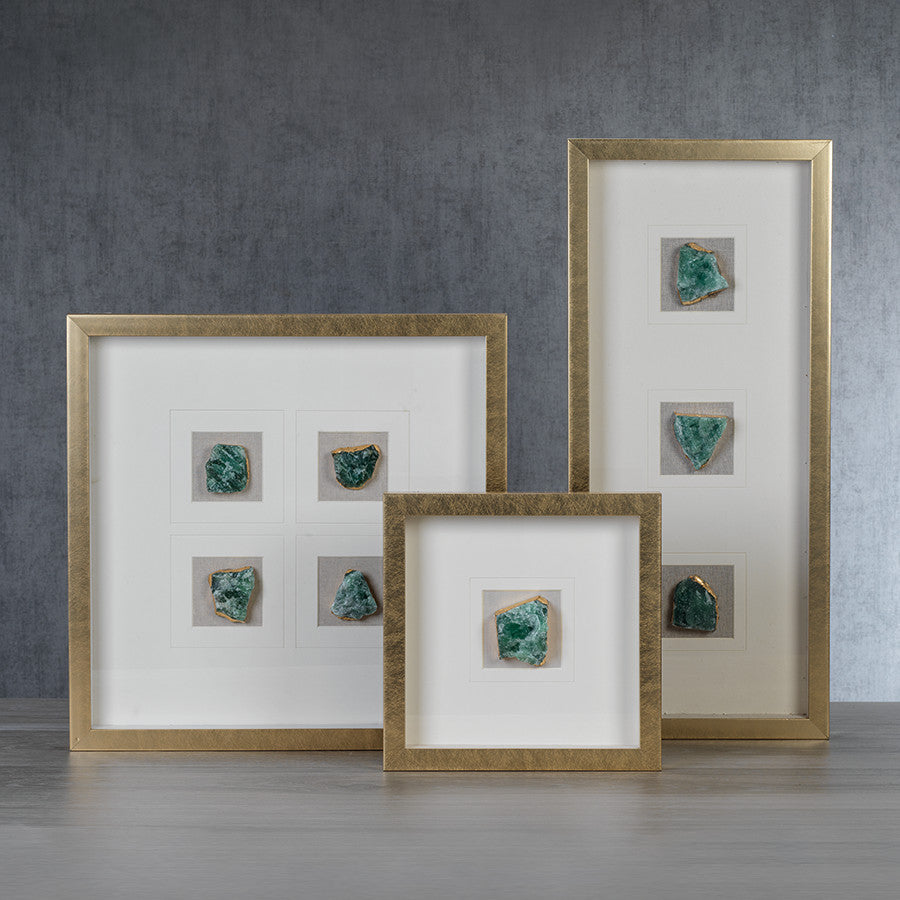 Gold Framed Emerald Crystal Wall Decor
