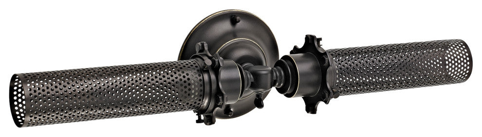2-Light Vanity Wall Sconce with Mesh Shades, Oil-Rubbed Bronze Finish