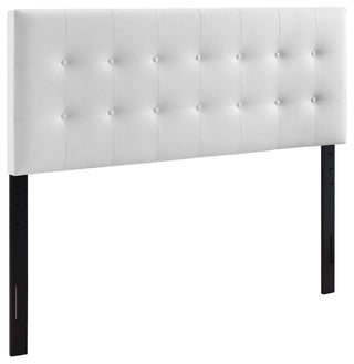 Emily King Vinyl Headboard, White