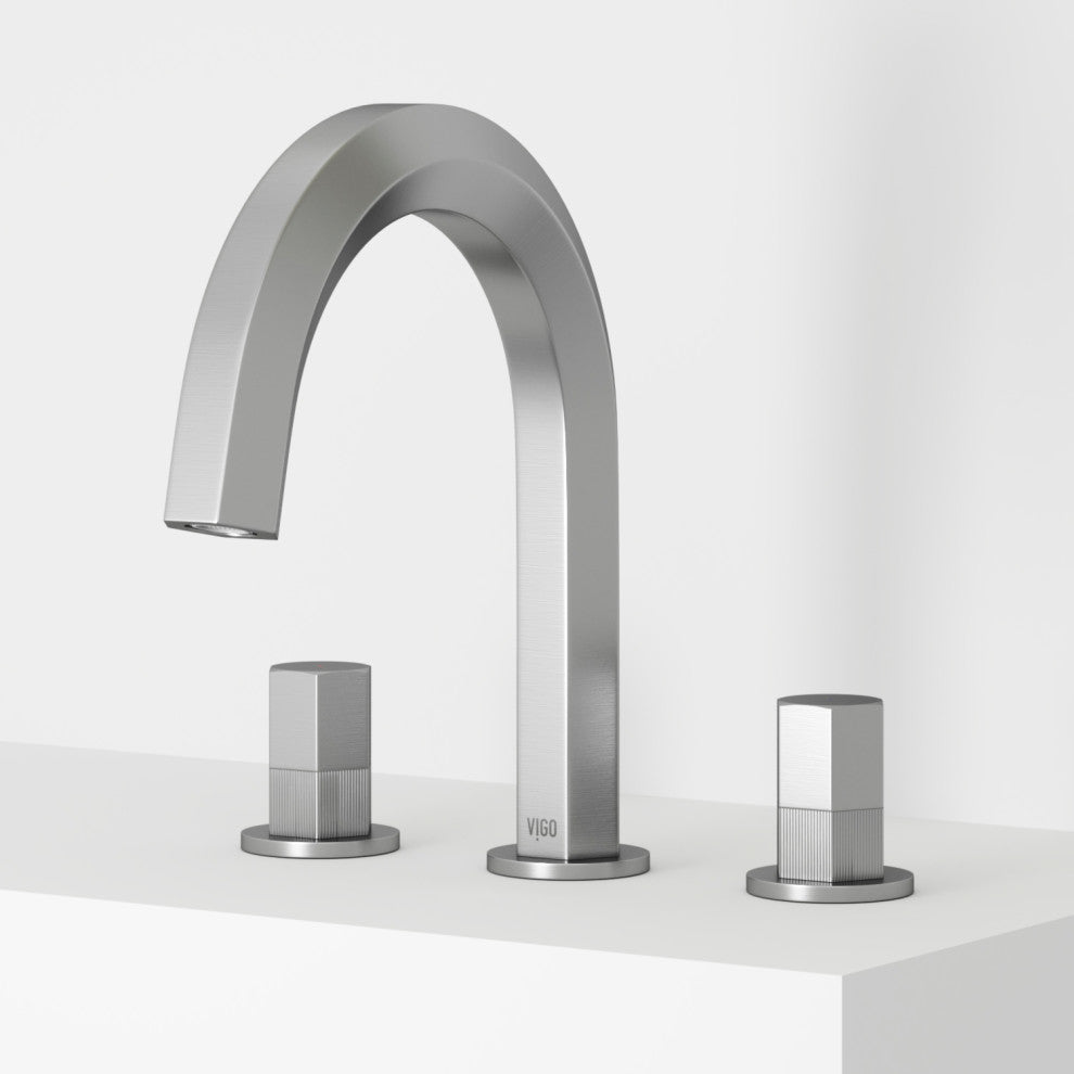 VIGO Hart 9" H 2-Handle Widespread Bathroom Faucet, Brushed Nickel