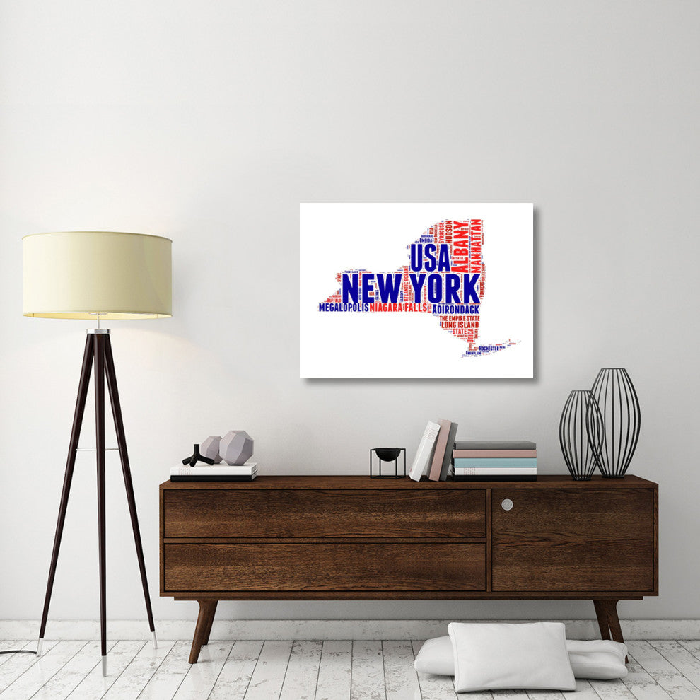 "New York Word Cloud Map" Fine Art Print