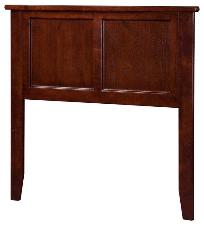 AFI Madison Twin Solid Wood Panel Headboard with Device Charger in Walnut