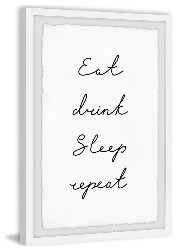 "Eat Drink Sleep Repeat" Framed Painting Print, 16x24