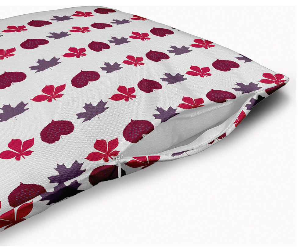 Leaf Stripe Accent Pillow With Removable Insert, Plum, 20"x20"